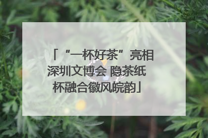 “一杯好茶”亮相深圳文博会 隐茶纸杯融合徽风皖韵