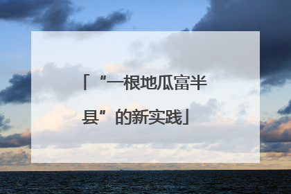 “一根地瓜富半县”的新实践