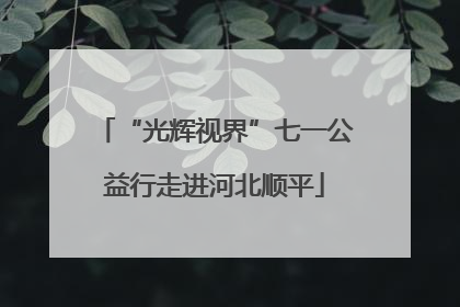 “光辉视界”七一公益行走进河北顺平