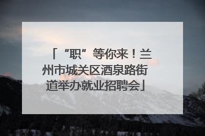 “职”等你来！兰州市城关区酒泉路街道举办就业招聘会