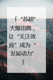 “苏超”火爆出圈,让“关注效应”成为“发展动力”