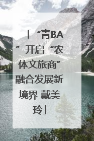“青BA”开启“农体文旅商”融合发展新境界 戴美玲