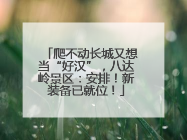 爬不动长城又想当“好汉”，八达岭景区：安排！新装备已就位！