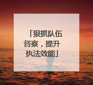 狠抓队伍督察，提升执法效能
