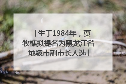 生于1984年，贾牧樵拟提名为黑龙江省地级市副市长人选