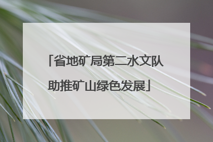 省地矿局第二水文队助推矿山绿色发展