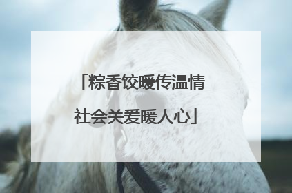 粽香饺暖传温情 社会关爱暖人心