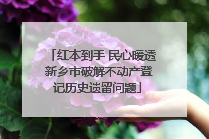 红本到手 民心暖透 新乡市破解不动产登记历史遗留问题