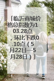 临沂商城价格总指数为103.28点，环比下跌0.10点（5月22日—5月28日）