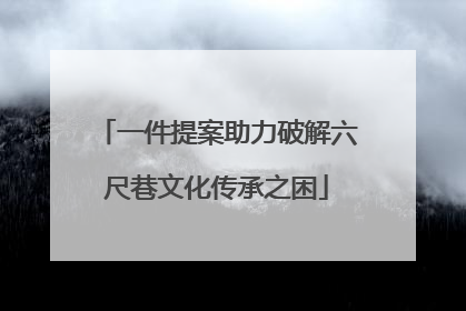 一件提案助力破解六尺巷文化传承之困