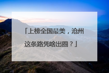 上榜全国最美，沧州这条路凭啥出圈？