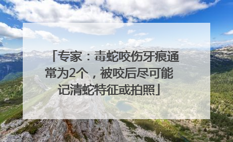 专家：毒蛇咬伤牙痕通常为2个，被咬后尽可能记清蛇特征或拍照