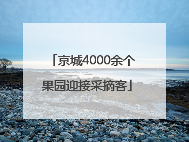 京城4000余个果园迎接采摘客