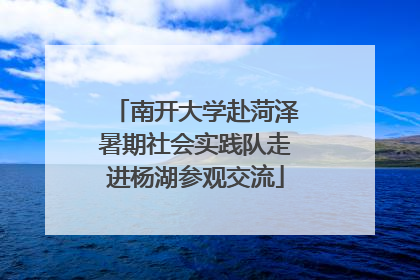 南开大学赴菏泽暑期社会实践队走进杨湖参观交流
