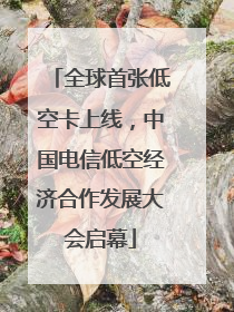全球首张低空卡上线，中国电信低空经济合作发展大会启幕