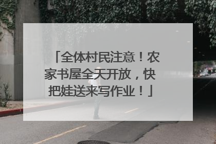 全体村民注意！农家书屋全天开放，快把娃送来写作业！