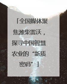 全国媒体聚焦潍柴雷沃，探寻中国智慧农业的“新质密码”