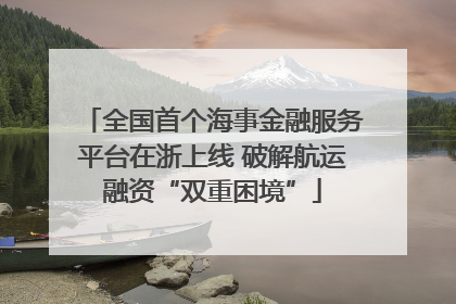 全国首个海事金融服务平台在浙上线 破解航运融资“双重困境”