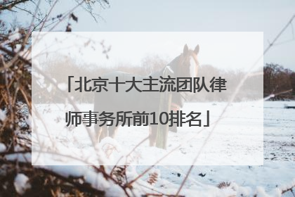 北京十大主流团队律师事务所前10排名