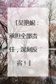 吴艳妮：承担全部责任，深刻反省！