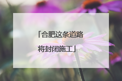 合肥这条道路将封闭施工