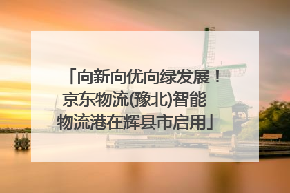 向新向优向绿发展！京东物流(豫北)智能物流港在辉县市启用