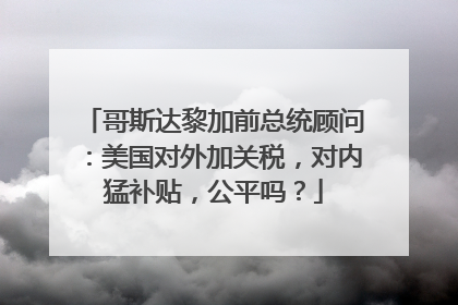 哥斯达黎加前总统顾问：美国对外加关税，对内猛补贴，公平吗？