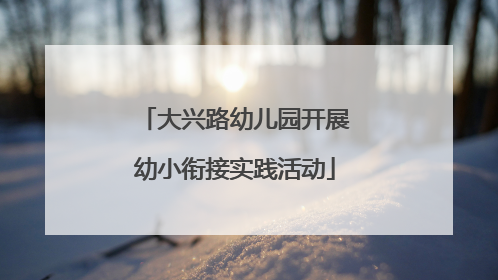 大兴路幼儿园开展幼小衔接实践活动