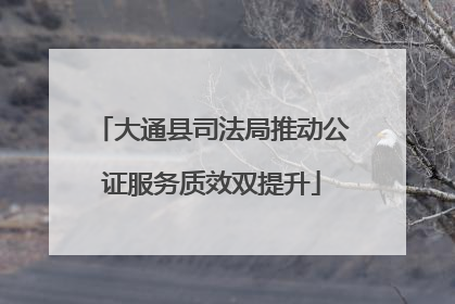大通县司法局推动公证服务质效双提升