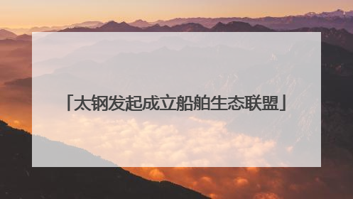 太钢发起成立船舶生态联盟