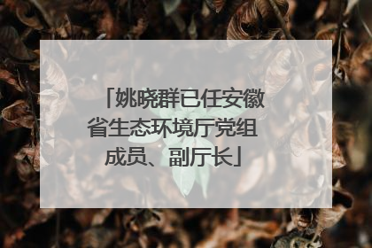 姚晓群已任安徽省生态环境厅党组成员、副厅长