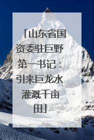 山东省国资委驻巨野第一书记：引来巨龙水 灌溉千亩田