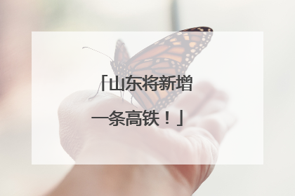 山东将新增一条高铁！