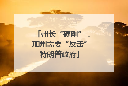 州长“硬刚”：加州需要“反击”特朗普政府