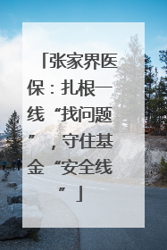 张家界医保：扎根一线“找问题”，守住基金“安全线”