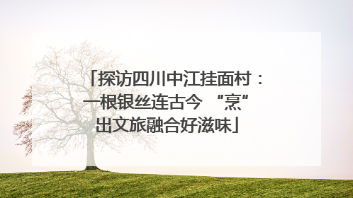 探访四川中江挂面村：一根银丝连古今 “烹”出文旅融合好滋味
