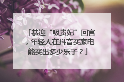 恭迎“吸贵妃”回宫，年轻人在抖音买家电能买出多少乐子？
