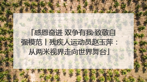 感恩奋进 双争有我·致敬自强模范丨残疾人运动员赵玉萍：从两米视界走向世界舞台