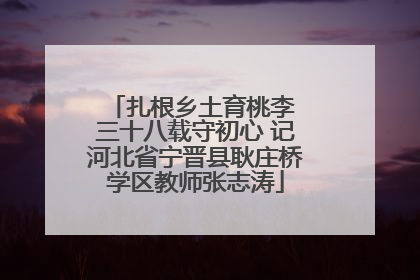扎根乡土育桃李 三十八载守初心 记河北省宁晋县耿庄桥学区教师张志涛