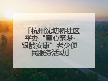 杭州沈塘桥社区举办“童心筑梦·银龄安康”老少便民服务活动