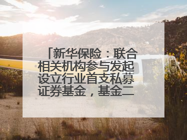 新华保险：联合相关机构参与发起设立行业首支私募证券基金，基金二期200亿元已募集完毕