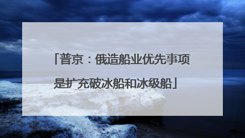 普京：俄造船业优先事项是扩充破冰船和冰级船