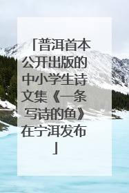 普洱首本公开出版的中小学生诗文集《一条写诗的鱼》在宁洱发布