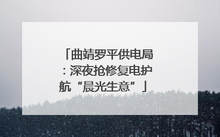 曲靖罗平供电局：深夜抢修复电护航“晨光生意”