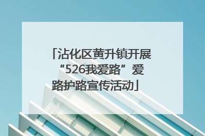 沾化区黄升镇开展“526我爱路”爱路护路宣传活动