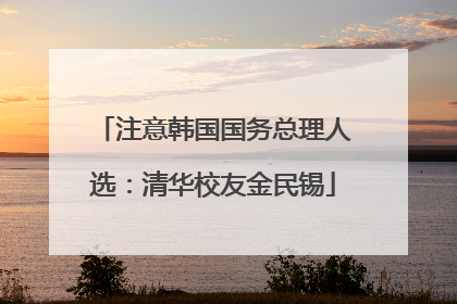 注意韩国国务总理人选：清华校友金民锡