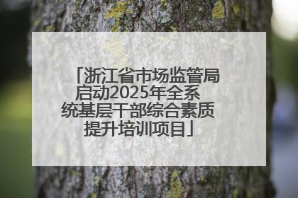浙江省市场监管局启动2025年全系统基层干部综合素质提升培训项目