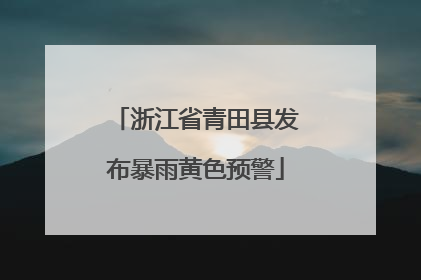 浙江省青田县发布暴雨黄色预警