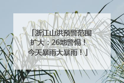 浙江山洪预警范围扩大：26地警惕！今天暴雨大暴雨！