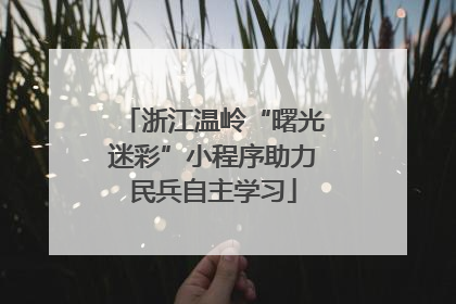 浙江温岭“曙光迷彩”小程序助力民兵自主学习